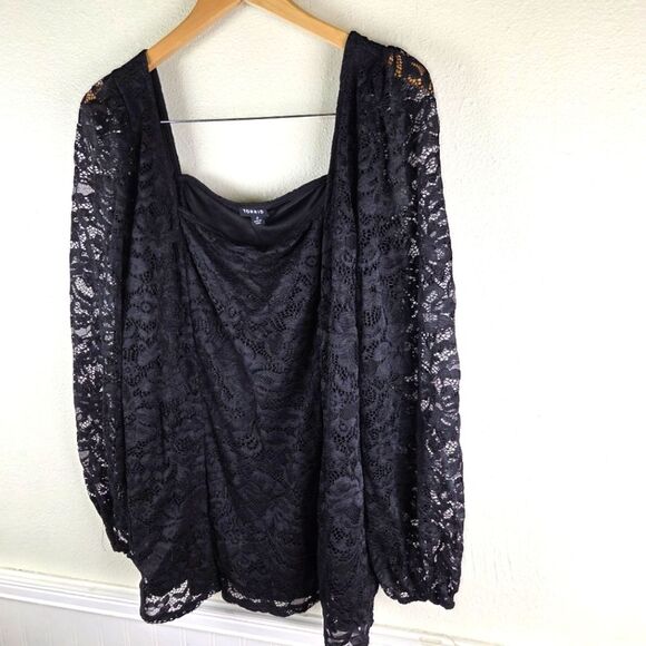 Women's Torrid Elegant Black Lace Long Sleeve Women's Top Sizd 3X/3XL - Picture 3 of 9